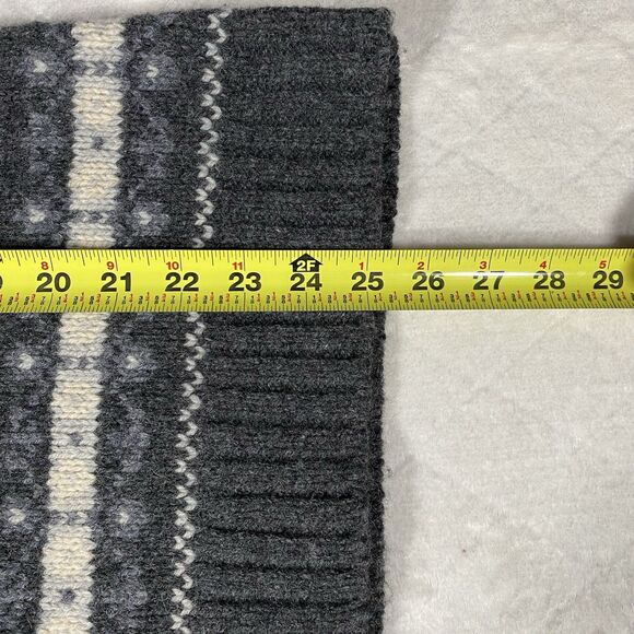 LL Bean Women’s XS Fair Isle Sweater Nordic Jumper Gray Lambs Wool Crewneck - Picture 8 of 8